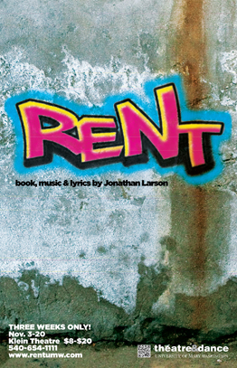 music and lyrics by Jonathan Larsondirected by Gregg Stullmusic direction by Christopher Wingertscenic design by Julie Hodgelighting design by Jason Arnoldcostume design by Kevin McCluskeysound design by Tony AngeliniChoreography by Samantha Packard '09