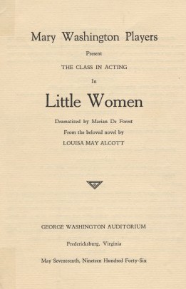 by Marian De Forest based on the novel by Louisa May Alcott directed by Ruth Meyer May 17, 1946