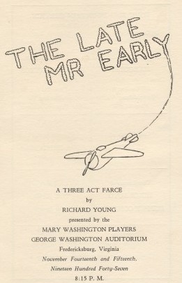 1947 The Late Mr. Early Playbill Cover