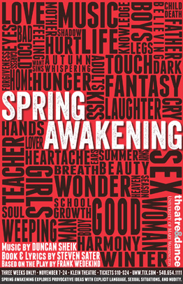 music by Duncan Sheik book and lyrics by Steven Sater directed by Gregg Stull lighting design by Jason Arnold scenic design by Julie Hodge costume design by Kevin McCluskey sound design by Chris Husted choreography by Samantha Reynolds